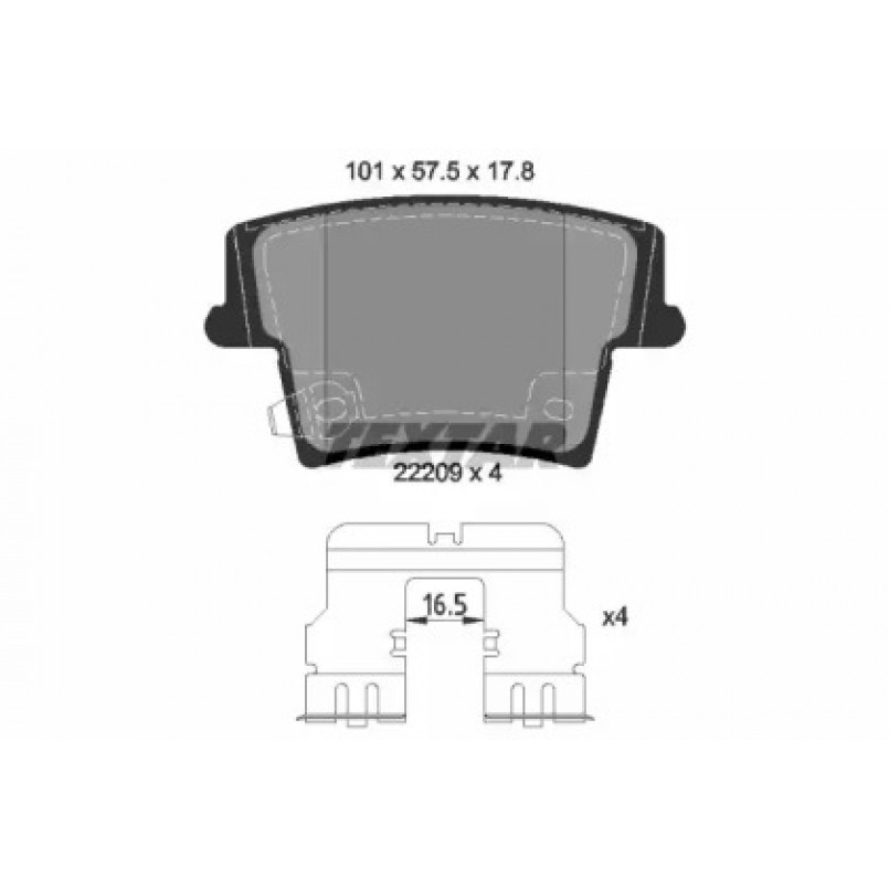 2220901 TEXTAR Гальмівні колодки до дисків — фото товара