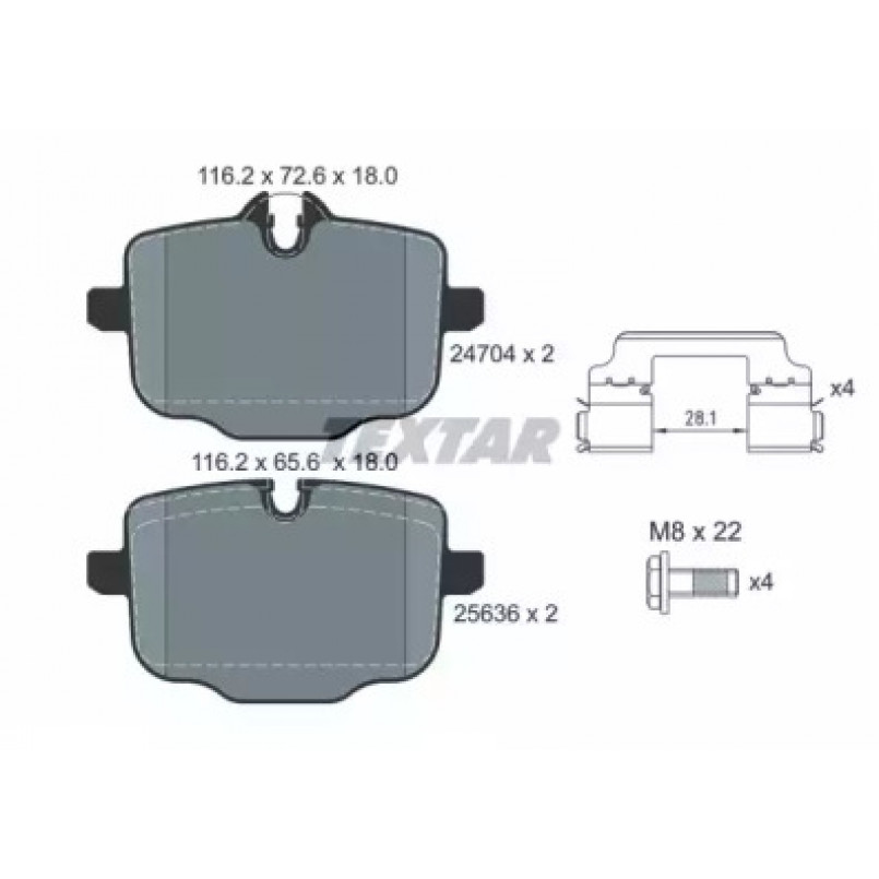 2470401 TEXTAR Гальмівні колодки до дисків — фото товара