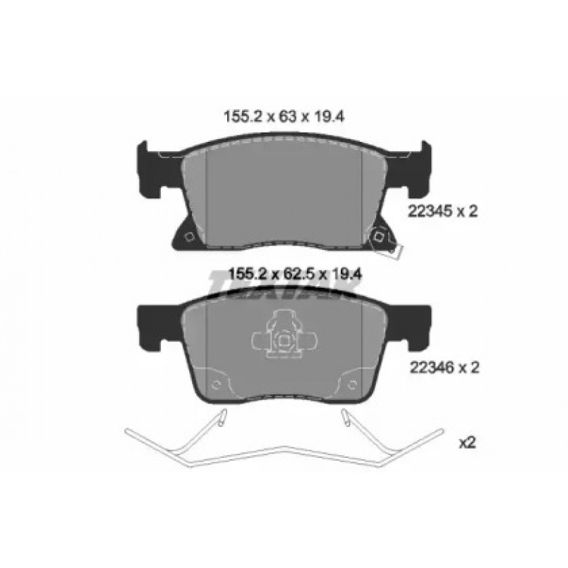 2234501 TEXTAR Гальмівні колодки до дисків — фото товара