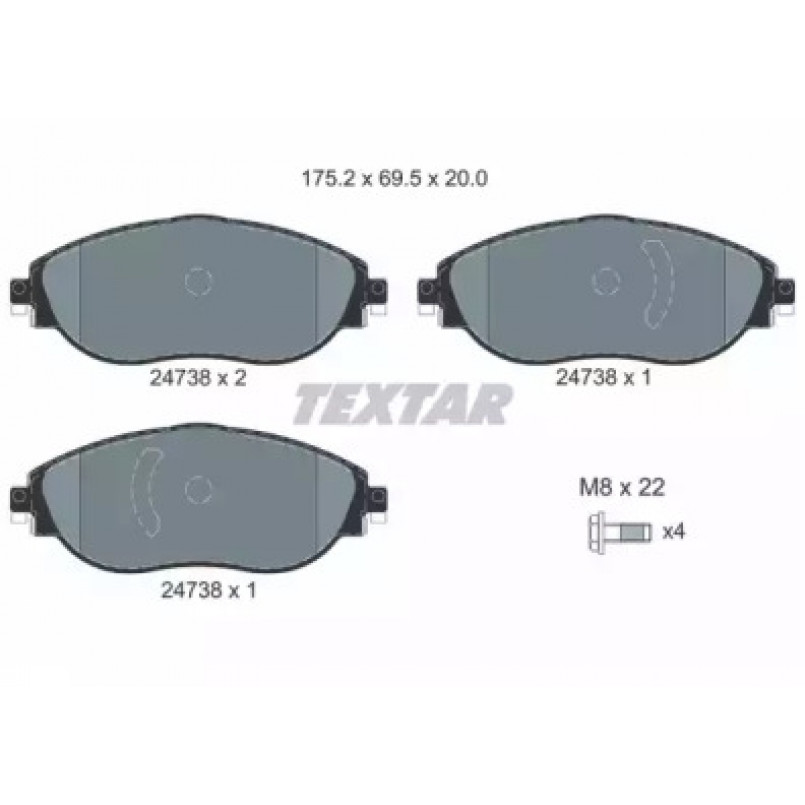 2473806 TEXTAR Гальмівні колодки до дисків — фото товара