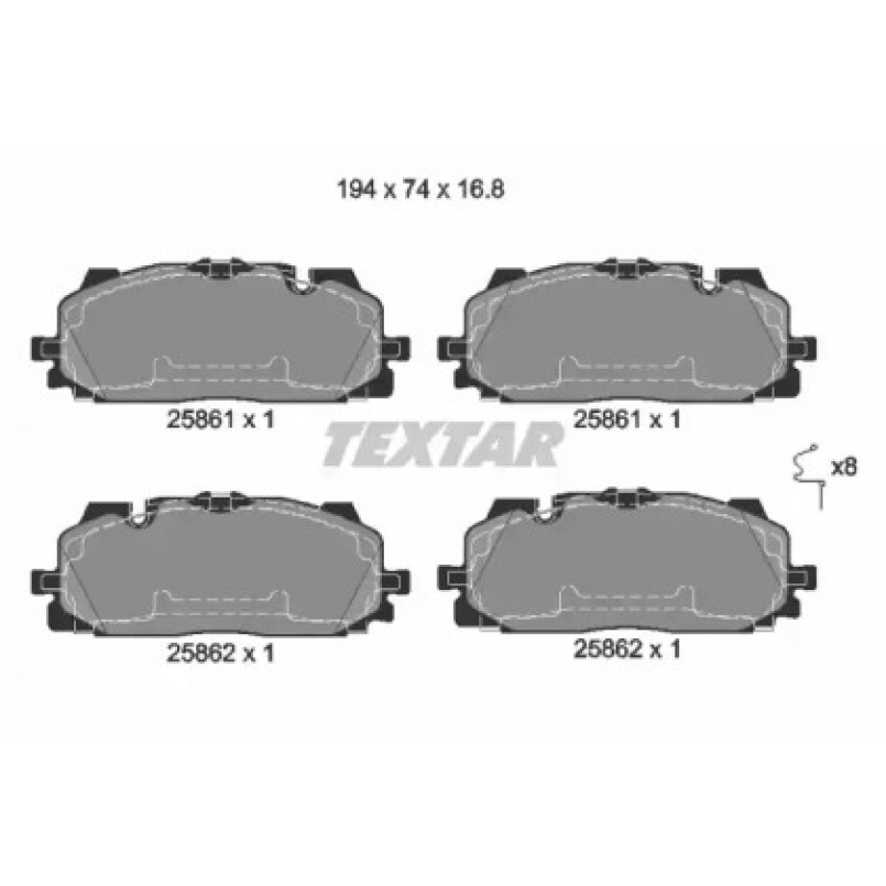2586101 TEXTAR Гальмівні колодки до дисків — фото товара