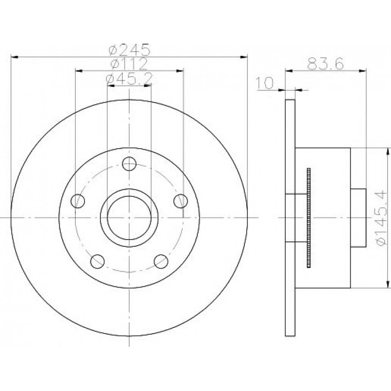 92154303 TEXTAR Диск гальмівний — фото товара