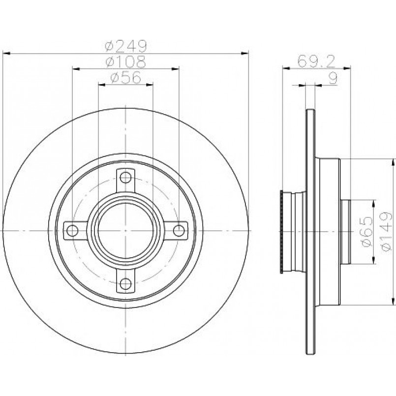 92202103 TEXTAR Диск гальмівний з підшипником та магнітним кільцем — фото товара