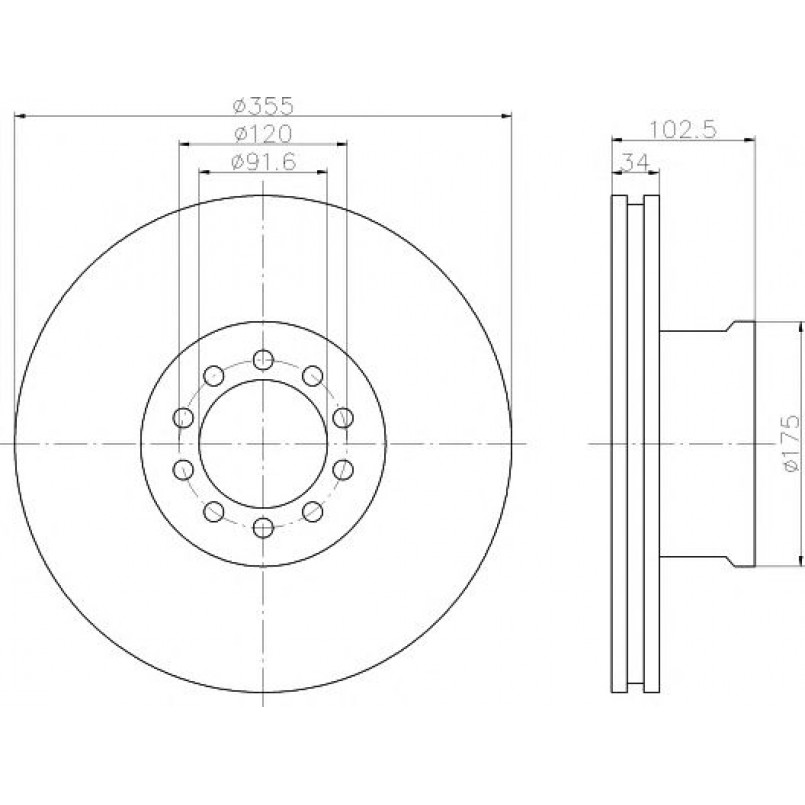 93101300 TEXTAR Диск гальмівний — фото товара