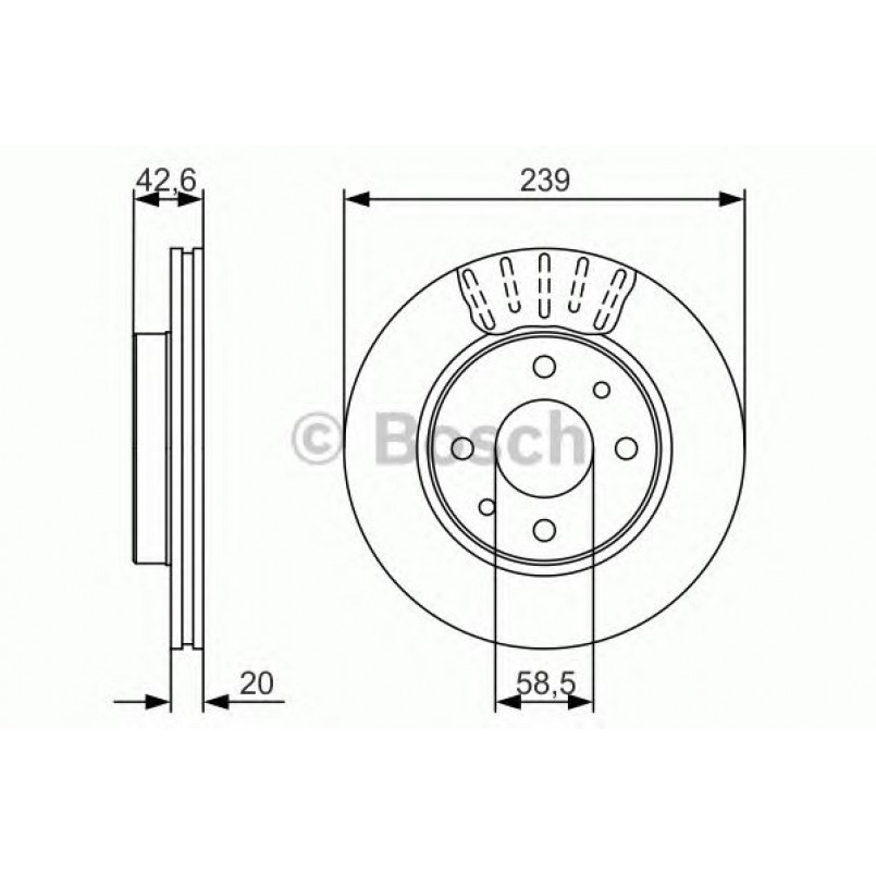 0986479082 BOSCH Гальмівний диск BD1653 — фото товара