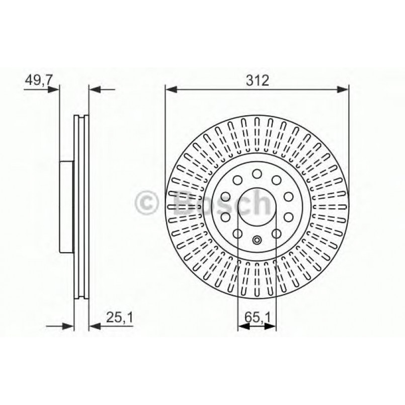 0986479932 BOSCH Гальмівний диск — фото товара №1