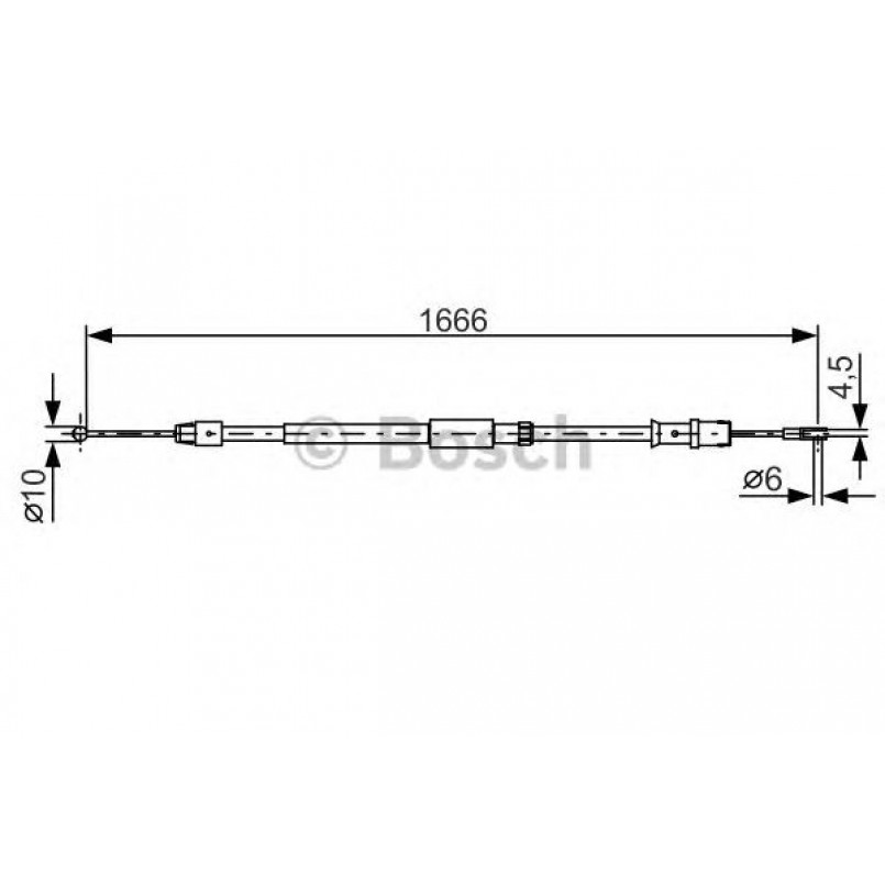1987482032 BOSCH Трос ручного гальма — фото товара
