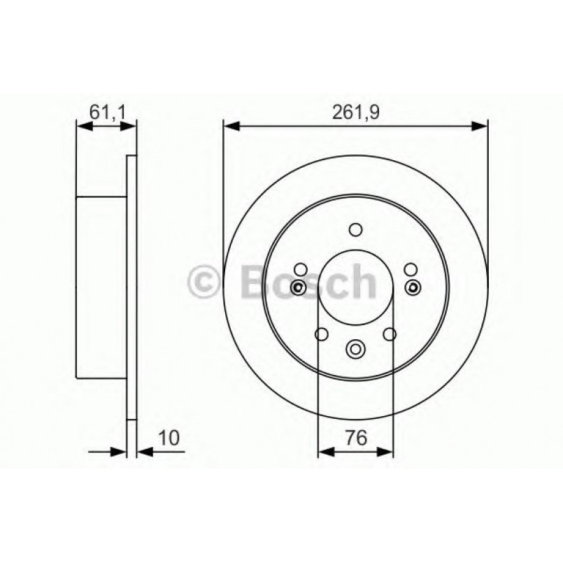 0986479R09 BOSCH Гальмівний диск — фото товара