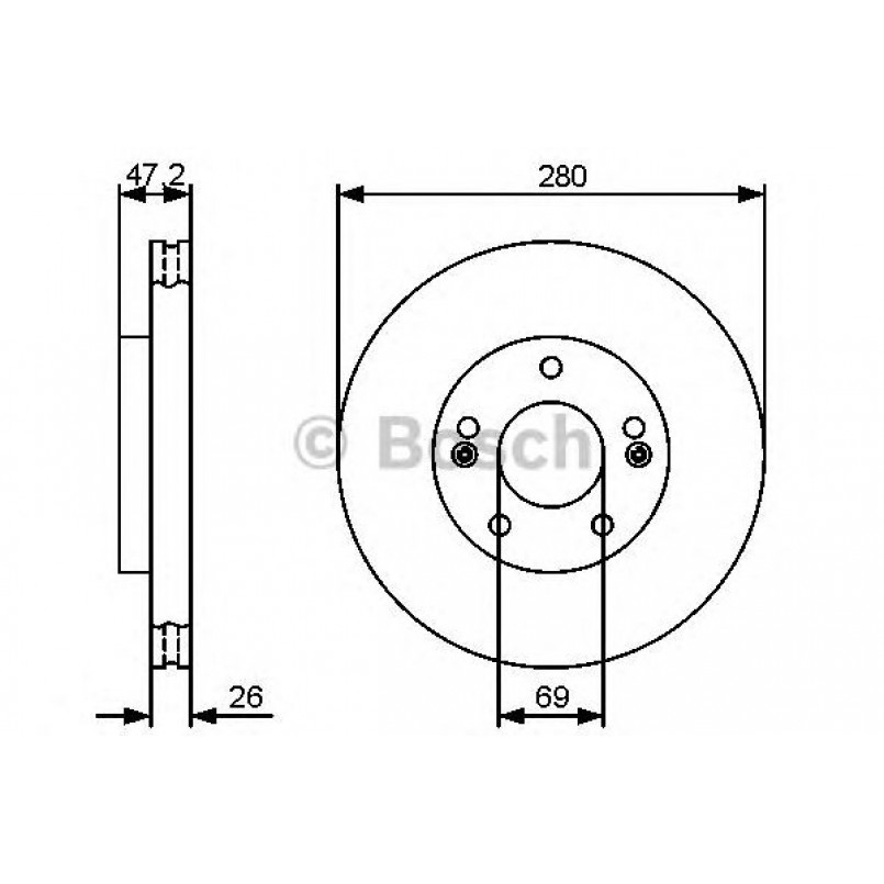 0986479460 BOSCH Гальмівний диск — фото товара №1