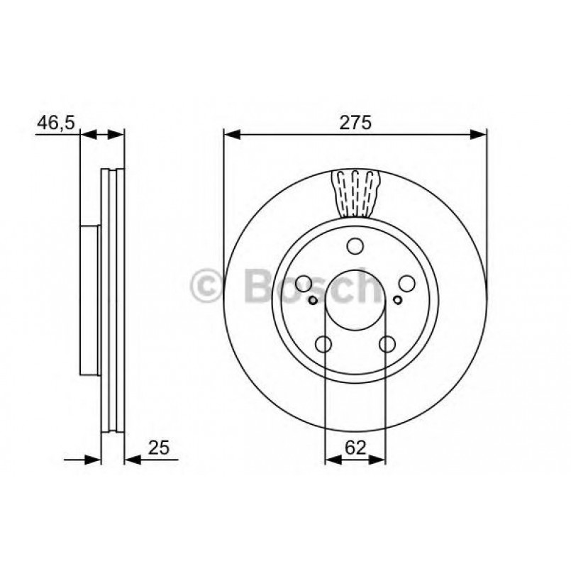 0986479428 BOSCH Гальмівний диск BD1261 — фото товара