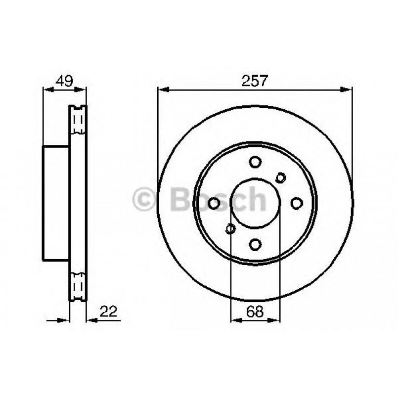 0986478567 BOSCH Гальмівний диск BD489 — фото товара №1