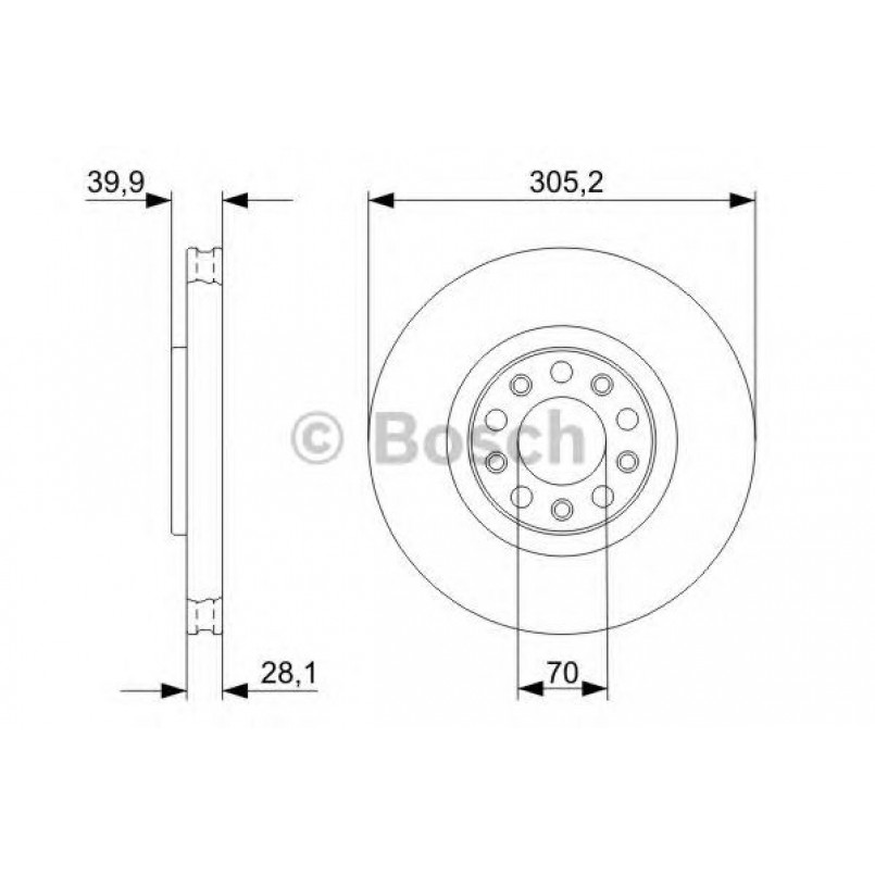 0986479291 BOSCH Гальмівний диск BD1154 — фото товара №1