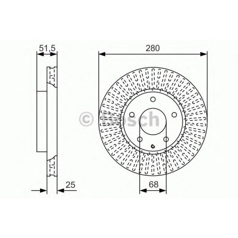 0986479C36 BOSCH Гальмівний диск BD2175 — фото товара
