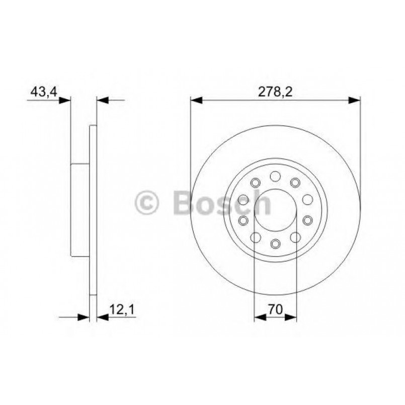 0986479292 BOSCH Гальмівний диск BD1155 — фото товара
