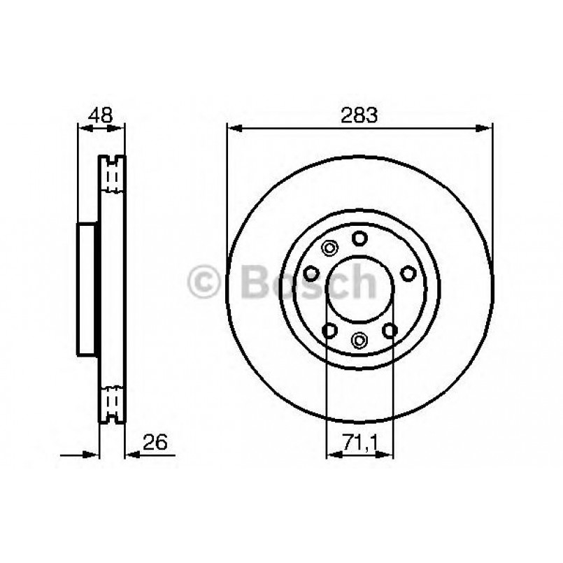 0986479193 BOSCH Гальмівний диск BD1063 — фото товара №1