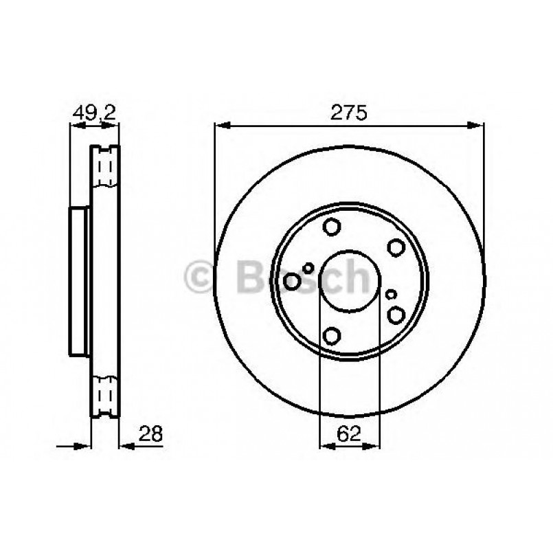0986478632 BOSCH Гальмівний диск BD550 — фото товара №1