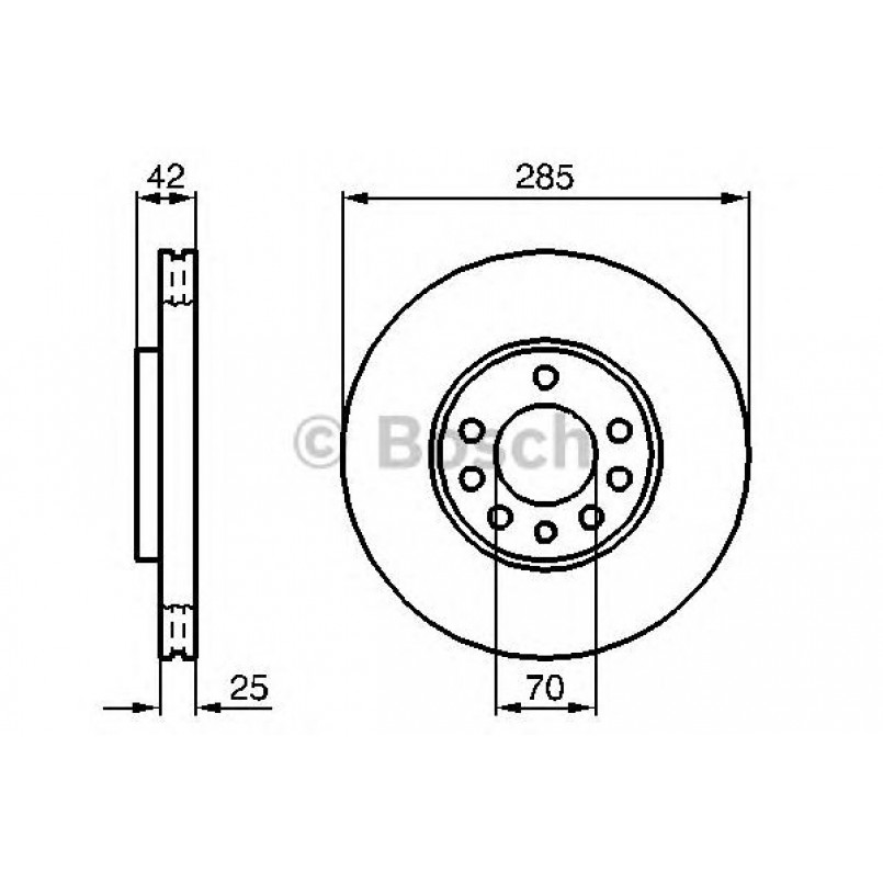 0986479107 BOSCH Гальмівний диск BD1037 — фото товара №1