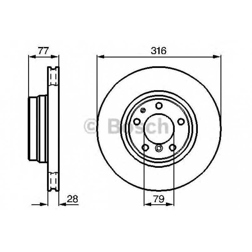 0986478622 BOSCH Гальмівний диск BD540 — фото товара