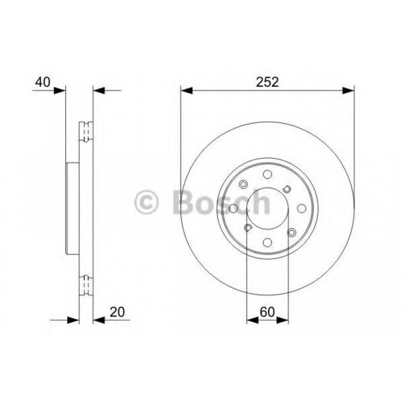 0986479308 BOSCH Гальмівний диск — фото товара №1