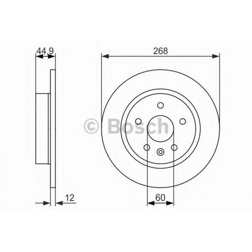 0986479645 BOSCH Гальмівний диск — фото товара №1