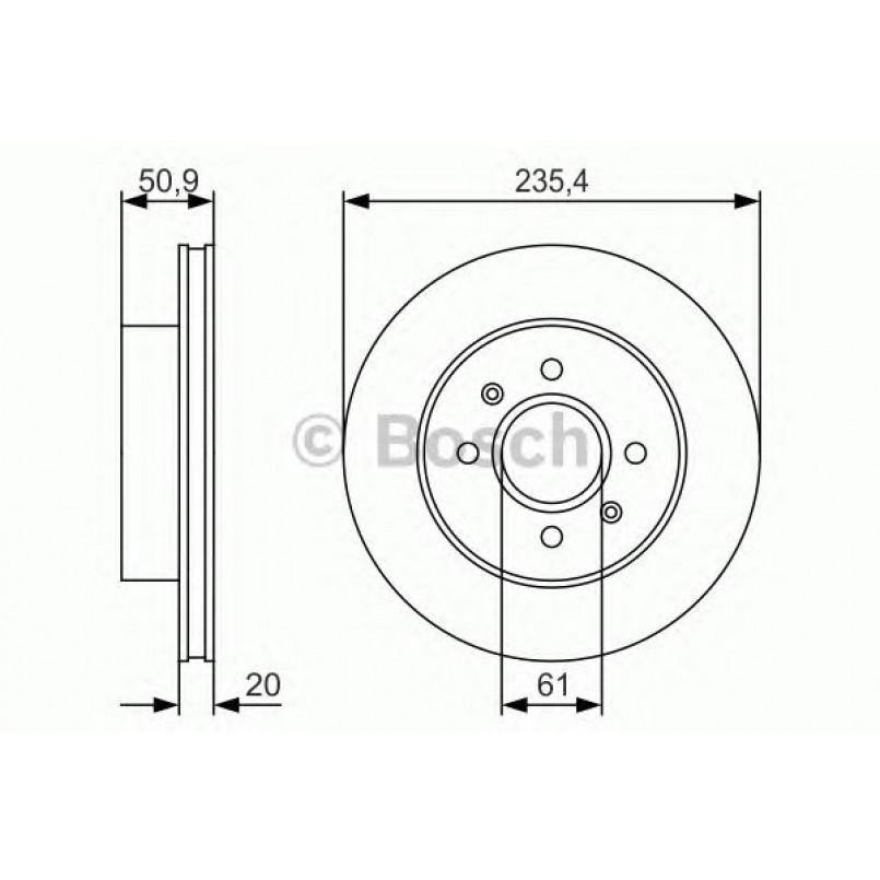0986479R52 BOSCH Гальмівний диск BD1787 — фото товара