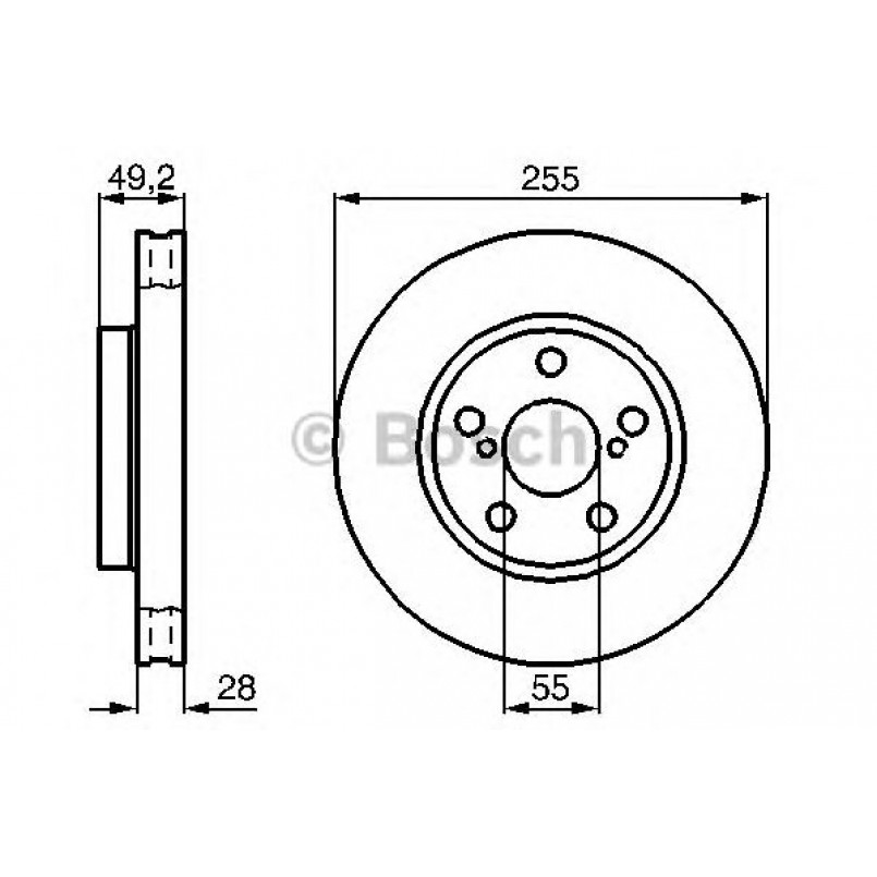 0986478858 BOSCH Гальмівний диск BD758 — фото товара