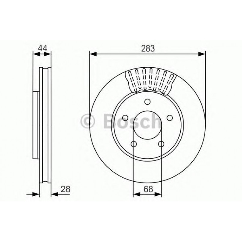 0986479091 BOSCH Гальмівний диск BD1654 — фото товара