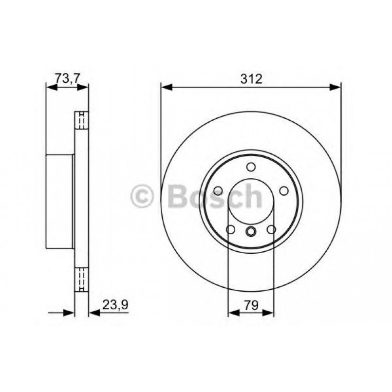 0986479381 BOSCH Гальмівний диск BD1248 — фото товара №1