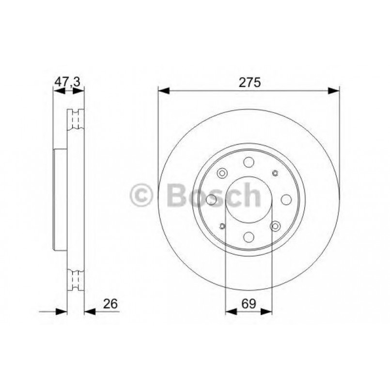 0986479369 BOSCH Гальмівний диск BD1208 — фото товара