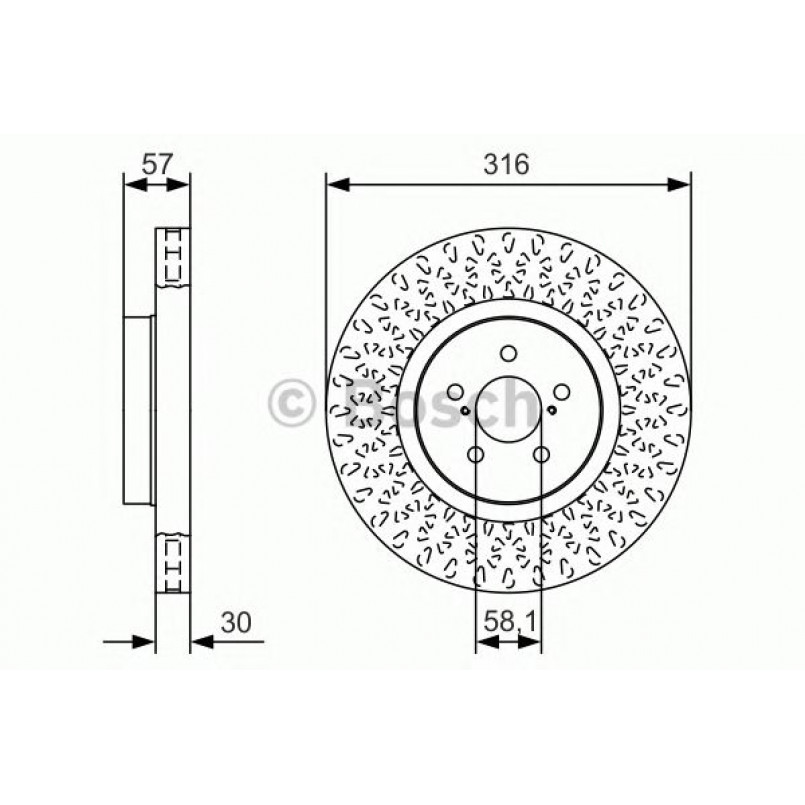 0986479A81 BOSCH Гальмівний диск BD2141 — фото товара