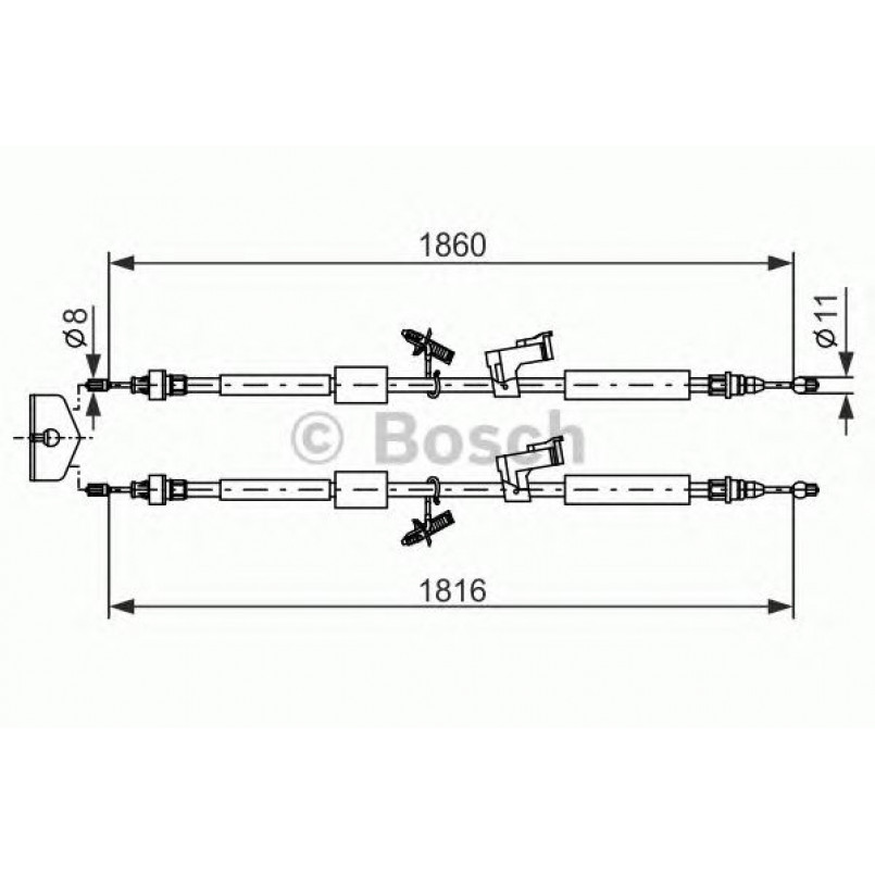 1987482189 BOSCH Трос ручного гальма — фото товара