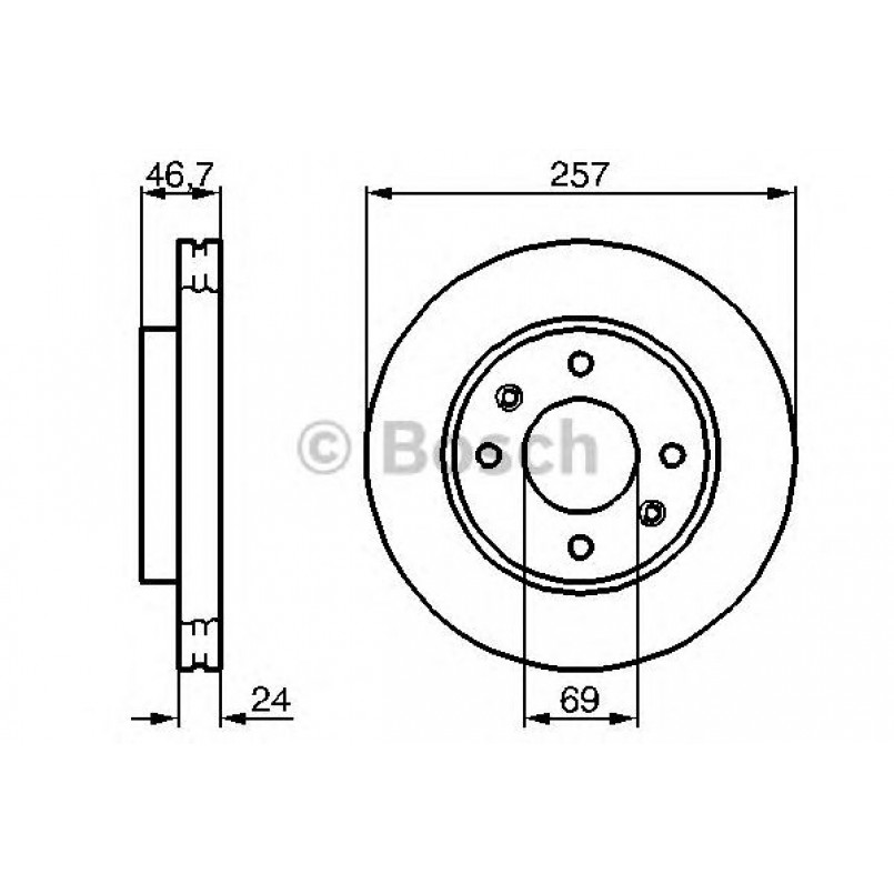 0986479207 BOSCH Гальмівний диск BD1074 — фото товара №1
