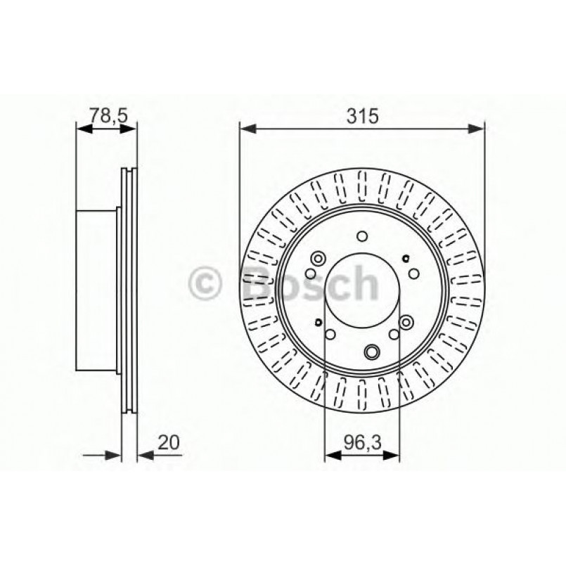 0986479793 BOSCH Гальмівний диск BD1623 — фото товара