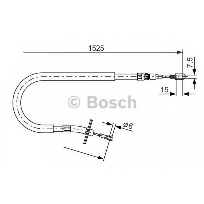 1987477858 BOSCH Трос ручного гальма — фото товара