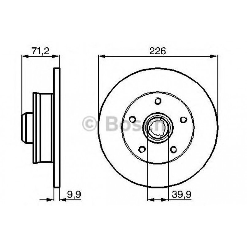 0986478332 BOSCH Гальмівний диск BD274 — фото товара