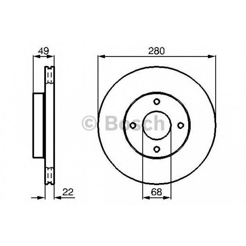 0986478728 BOSCH Гальмівний диск BD641 — фото товара №1