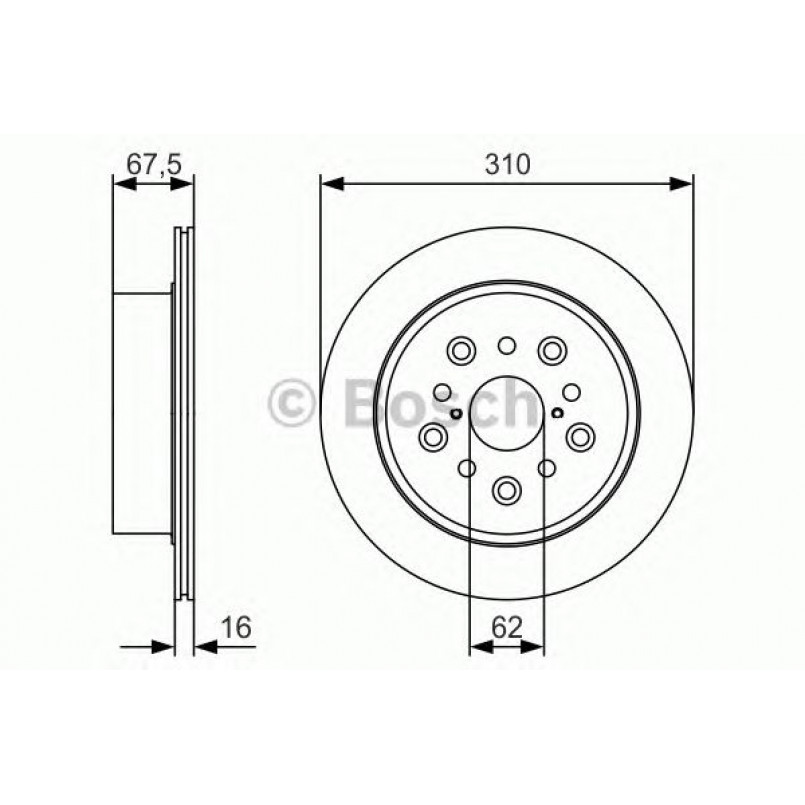 0986479R25 BOSCH Гальмівний диск — фото товара