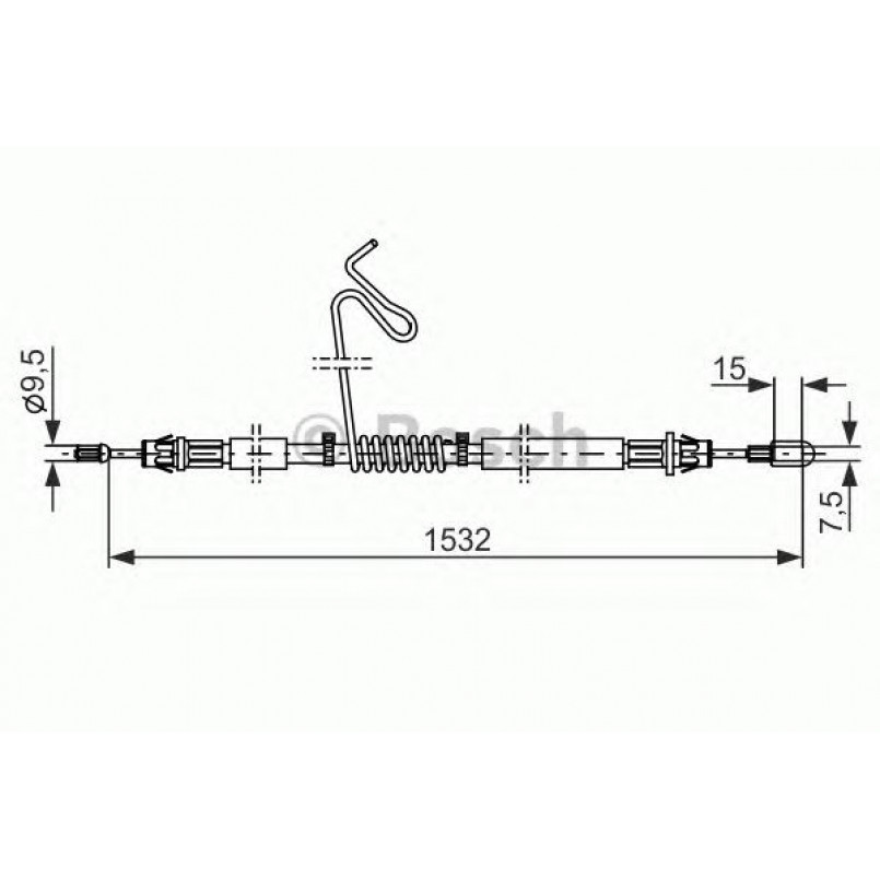 1987482277 BOSCH Трос ручного гальма — фото товара №1