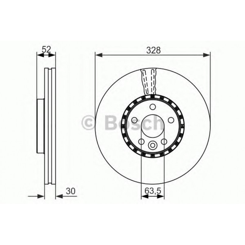 0986479621 BOSCH Гальмівний диск BD1464 — фото товара №1