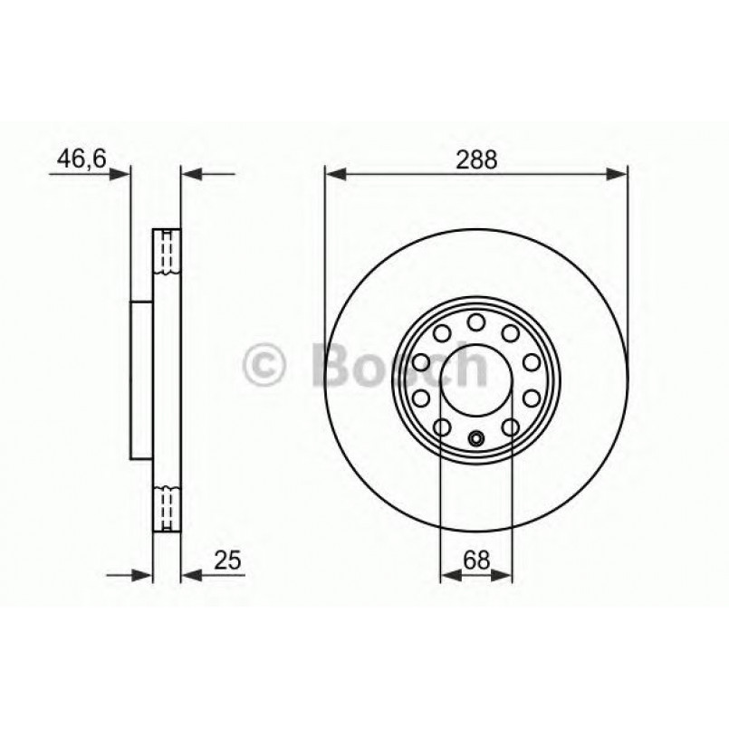 0986478546 BOSCH Гальмівний диск BD468 — фото товара №1