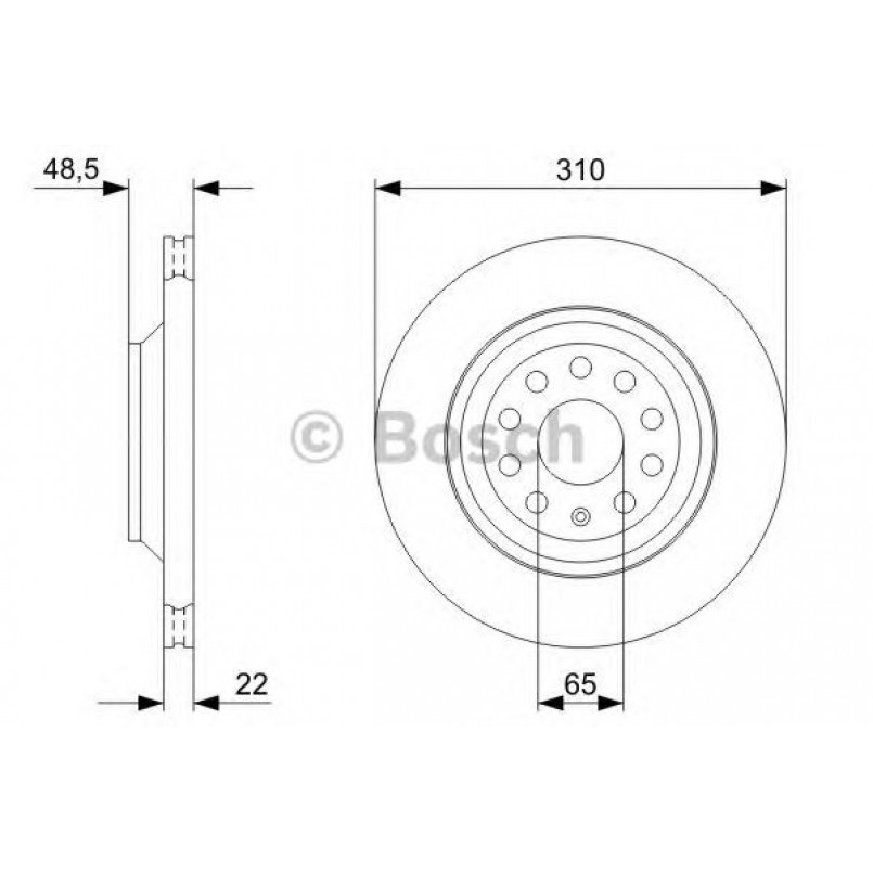 0986479303 BOSCH Гальмівний диск BD1166 — фото товара