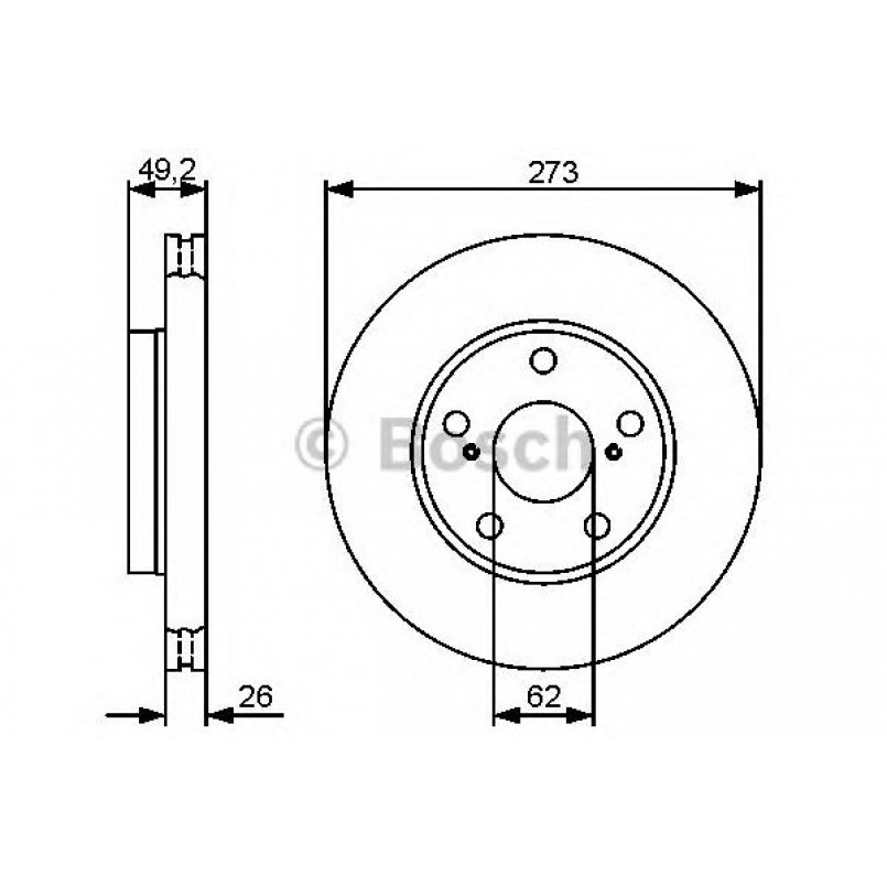 0986479425 BOSCH Гальмівний диск BD1312 — фото товара №1