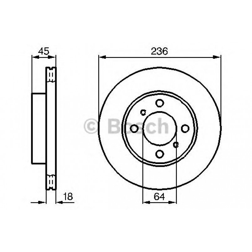 0986478572 BOSCH Гальмівний диск BD494 — фото товара