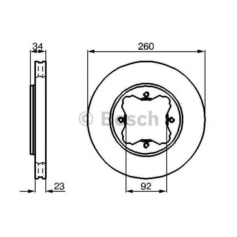 0986478568 BOSCH Гальмівний диск BD490 — фото товара