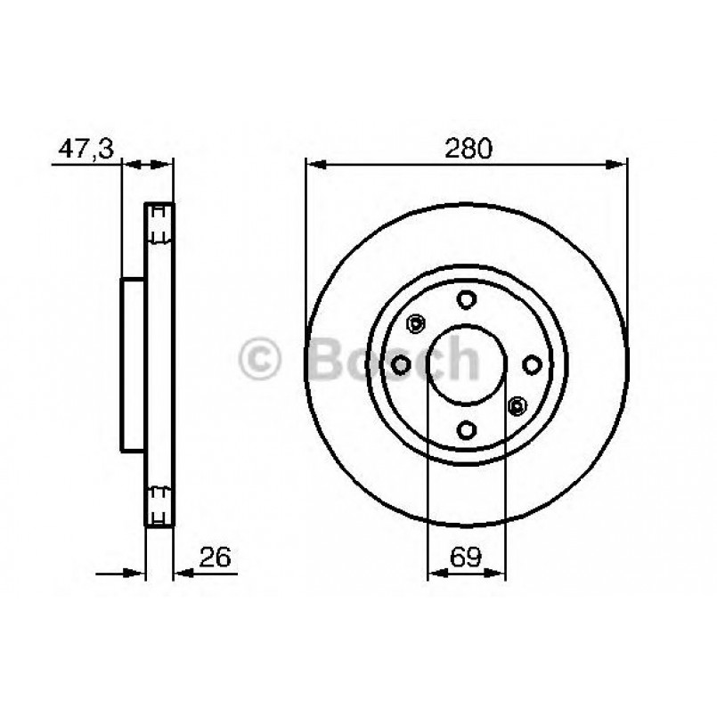 0986479229 BOSCH Гальмівний диск BD1095 — фото товара