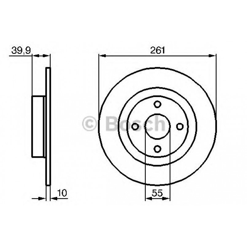 0986479128 BOSCH Гальмівний диск BD969 — фото товара №1