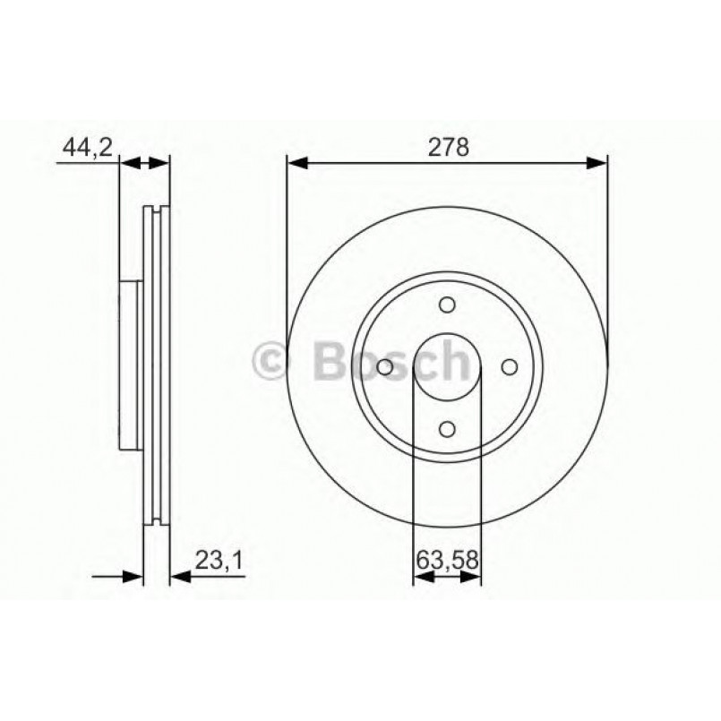 0986479659 BOSCH Гальмівний диск BD1676 — фото товара