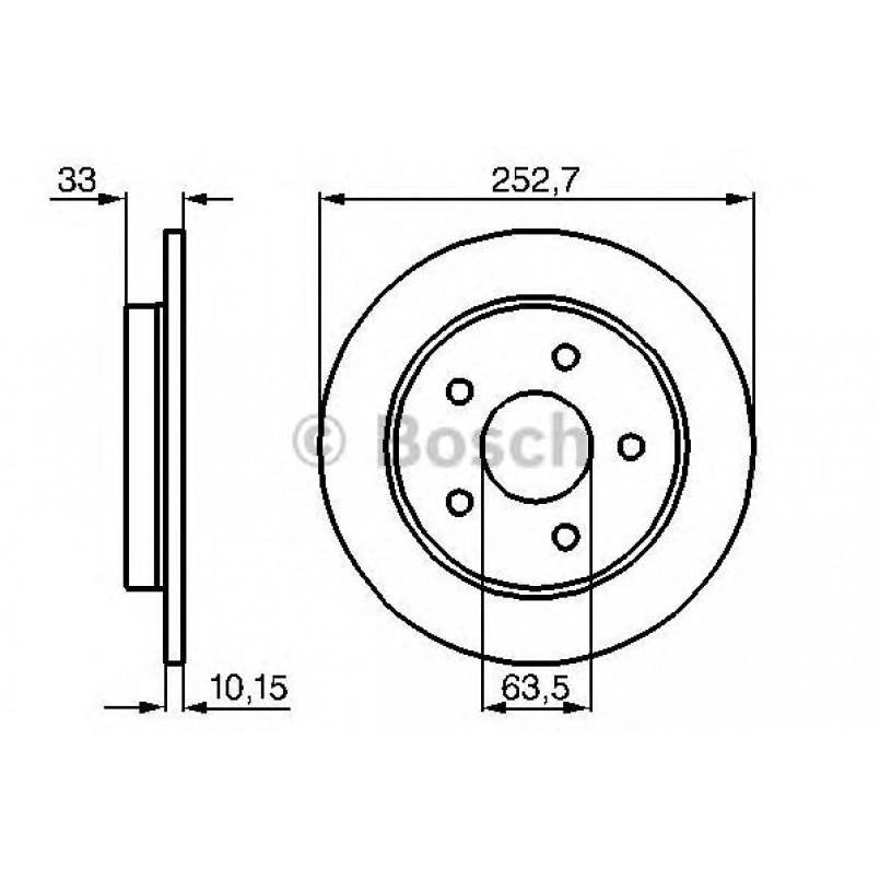 0986478196 BOSCH Гальмівний диск BD156 — фото товара