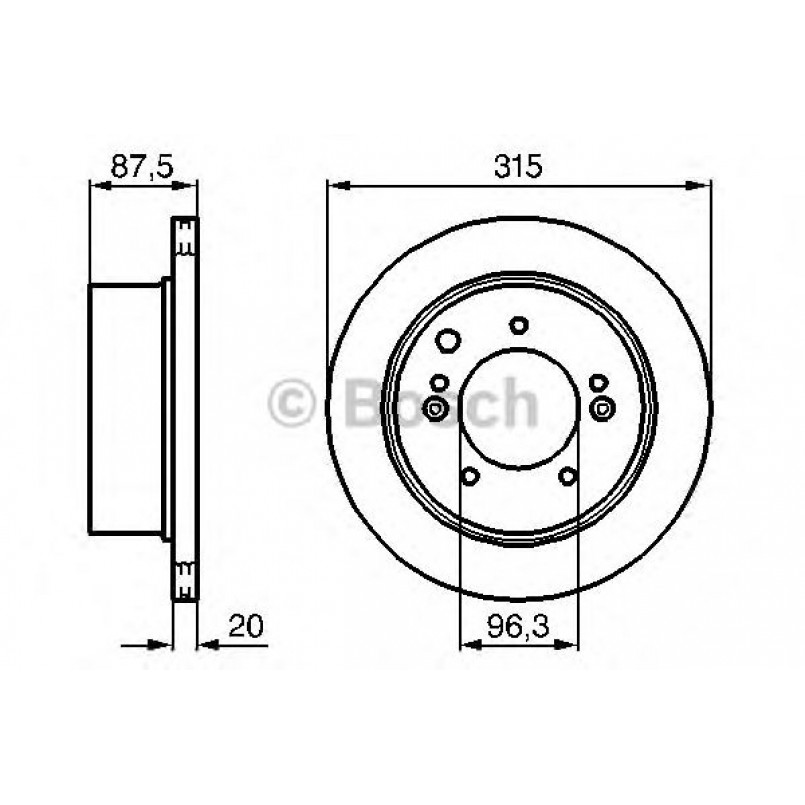 0986479232 BOSCH Гальмівний диск BD1098 — фото товара