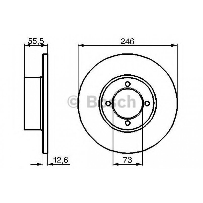0986478082 BOSCH Гальмівний диск BD74 — фото товара